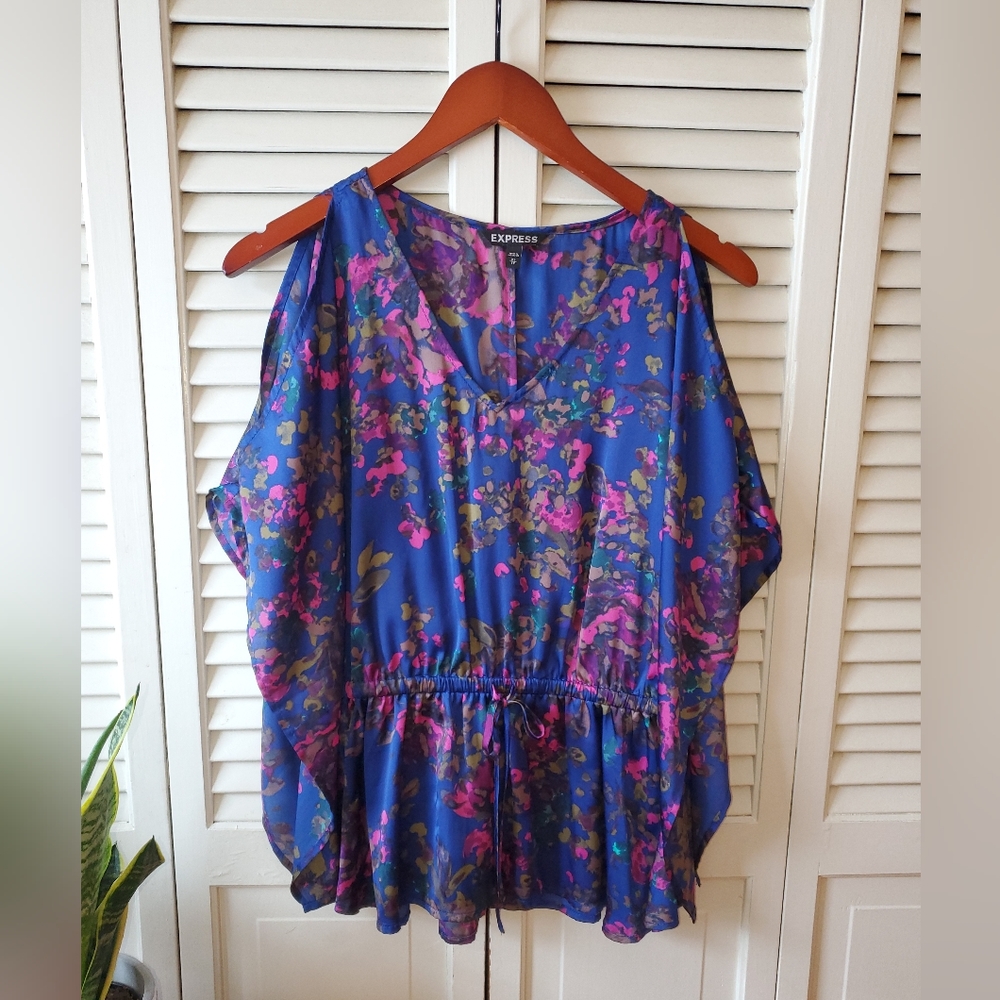 Floral, Watercolor Silk Blouse
